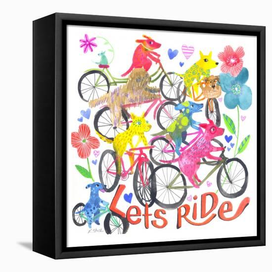 Lets Ride, Dogs-Kerstin Stock-Framed Stretched Canvas