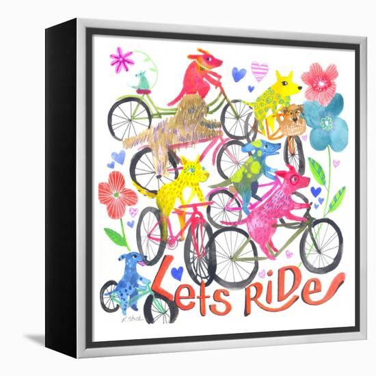 Lets Ride, Dogs-Kerstin Stock-Framed Stretched Canvas