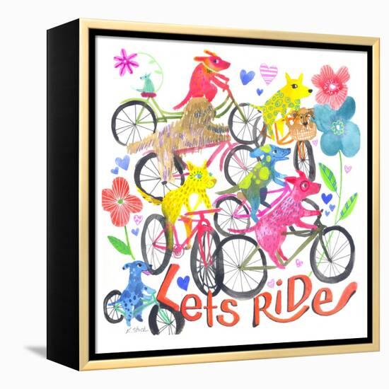 Lets Ride, Dogs-Kerstin Stock-Framed Stretched Canvas