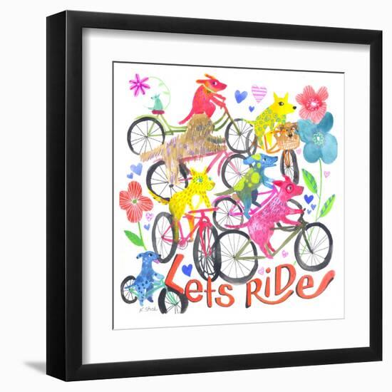 Lets Ride, Dogs-Kerstin Stock-Framed Art Print