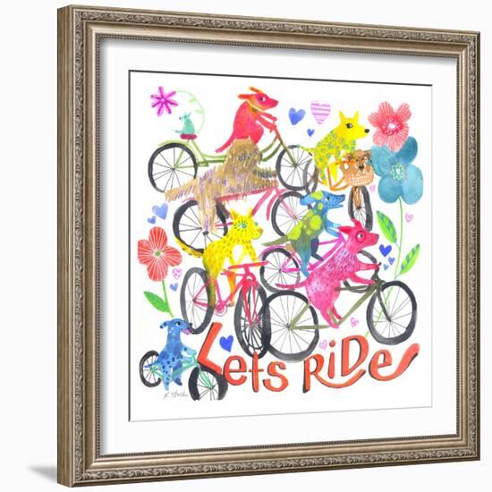 Lets Ride, Dogs-Kerstin Stock-Framed Art Print