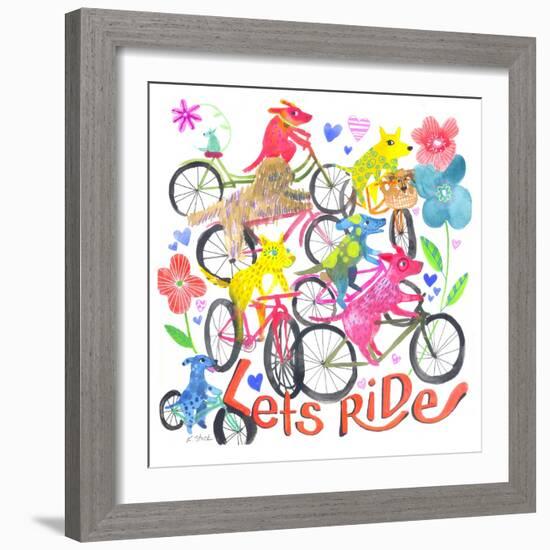 Lets Ride, Dogs-Kerstin Stock-Framed Art Print