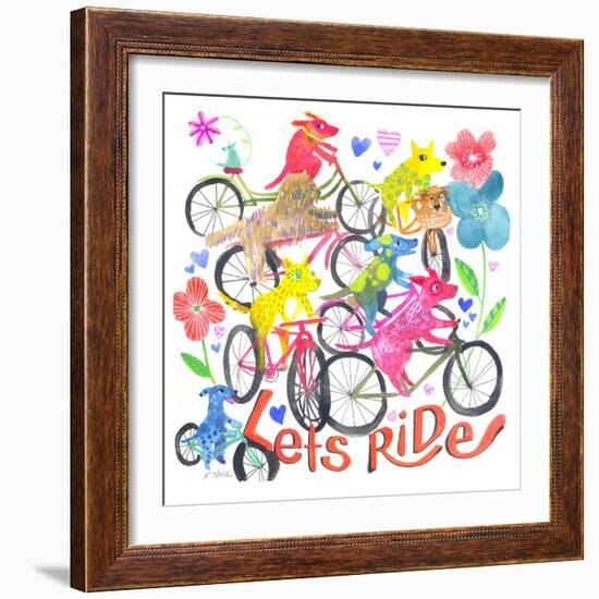 Lets Ride, Dogs-Kerstin Stock-Framed Art Print