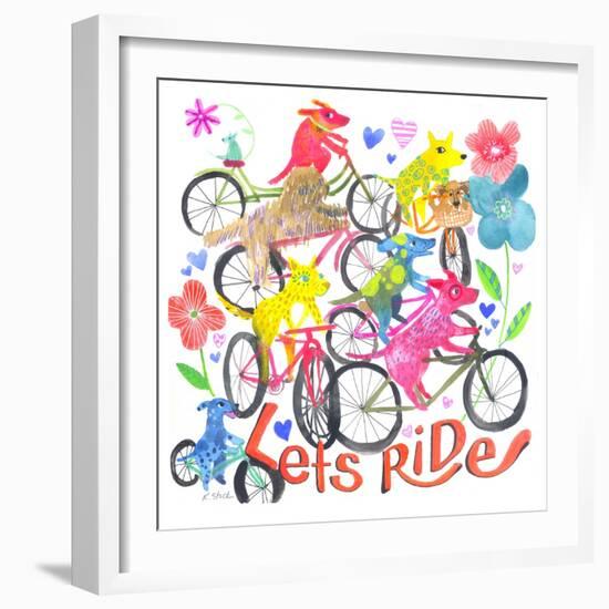 Lets Ride, Dogs-Kerstin Stock-Framed Art Print