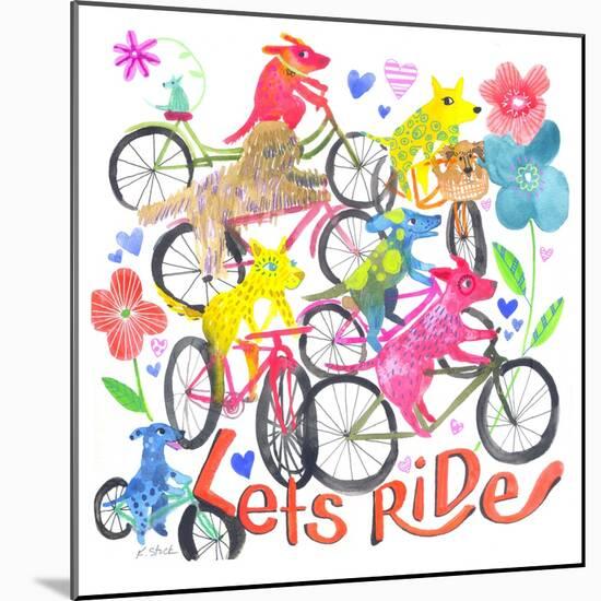 Lets Ride, Dogs-Kerstin Stock-Mounted Art Print