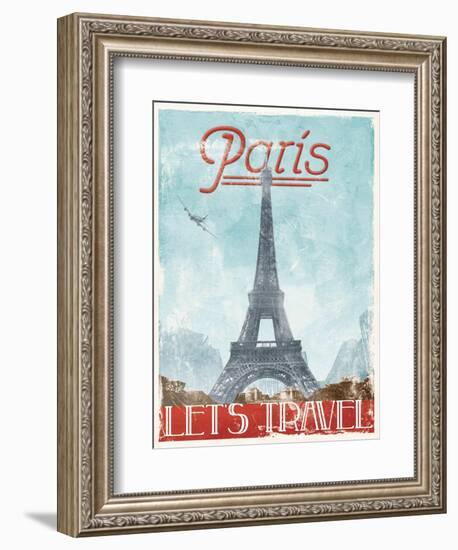 Lets Travel To Paris-Jace Grey-Framed Art Print