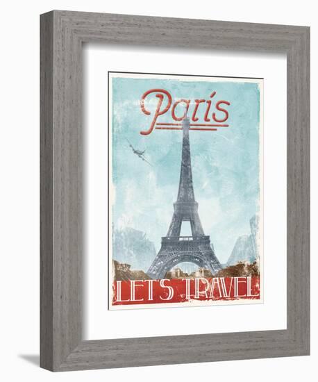 Lets Travel To Paris-Jace Grey-Framed Art Print