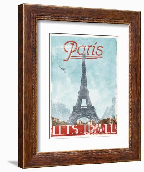 Lets Travel To Paris-Jace Grey-Framed Art Print