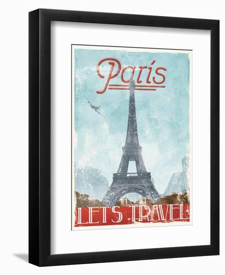 Lets Travel To Paris-Jace Grey-Framed Art Print