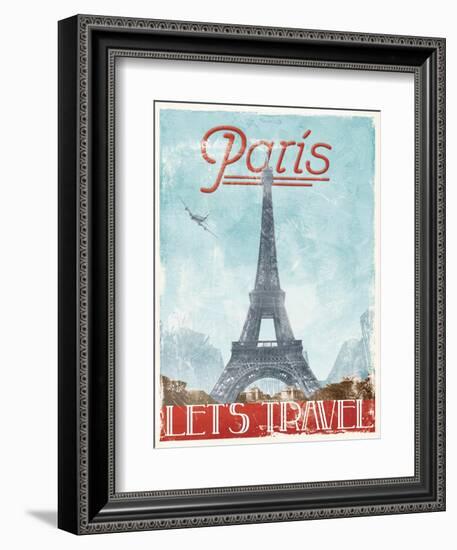 Lets Travel To Paris-Jace Grey-Framed Art Print