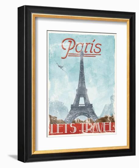 Lets Travel To Paris-Jace Grey-Framed Art Print