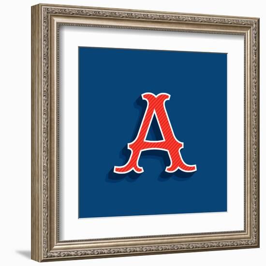 Letter A Logo in Classic Sport Team Style Font. Typography for Your Posters, Sportswear, Club T-Shi-kaer_stock-Framed Art Print