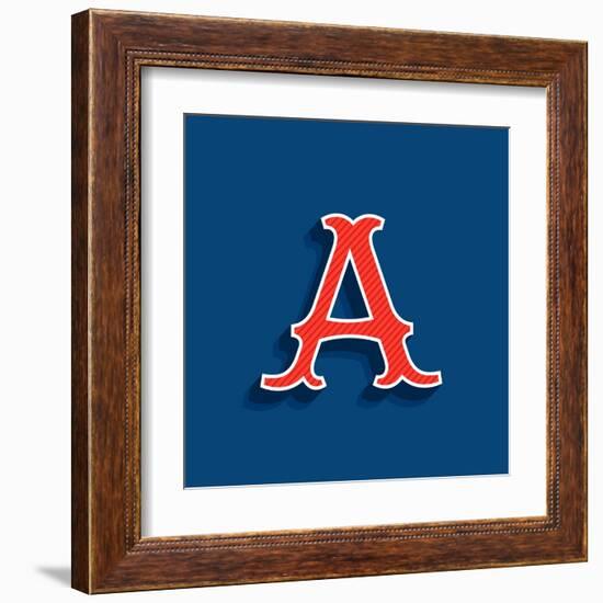 Letter A Logo in Classic Sport Team Style Font. Typography for Your Posters, Sportswear, Club T-Shi-kaer_stock-Framed Art Print