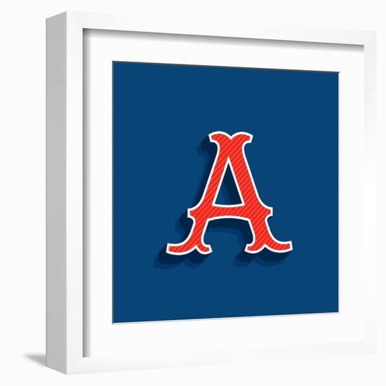 Letter A Logo in Classic Sport Team Style Font. Typography for Your Posters, Sportswear, Club T-Shi-kaer_stock-Framed Art Print