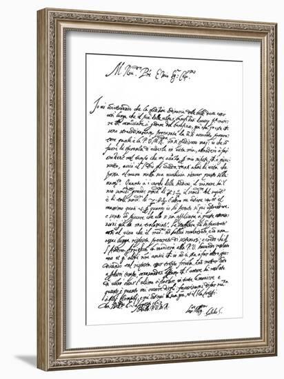 Letter by Galileo Galilei, 1627-Frederick George Netherclift-Framed Giclee Print