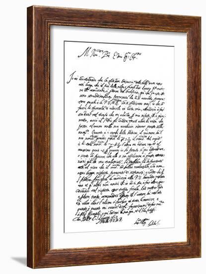 Letter by Galileo Galilei, 1627-Frederick George Netherclift-Framed Giclee Print