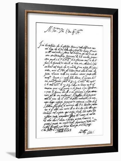 Letter by Galileo Galilei, 1627-Frederick George Netherclift-Framed Giclee Print