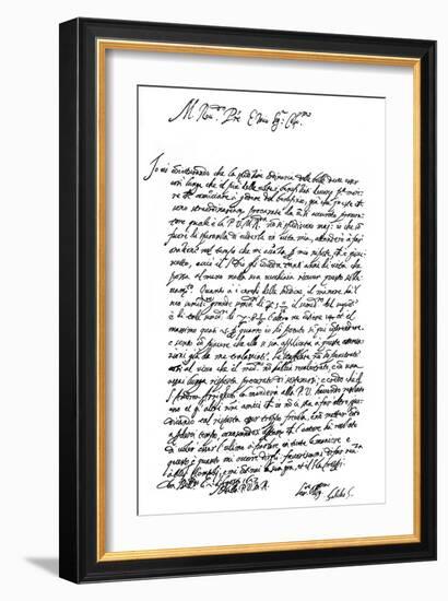 Letter by Galileo Galilei, 1627-Frederick George Netherclift-Framed Giclee Print