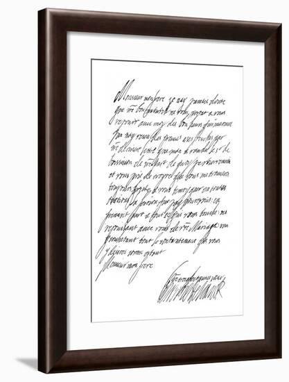 Letter by Henrietta Maria, Queen of Charles I, 17th Century-Frederick George Netherclift-Framed Giclee Print