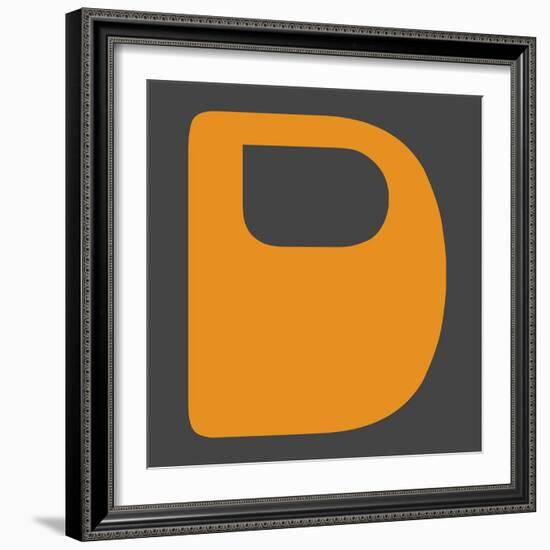 Letter D Yellow-NaxArt-Framed Art Print