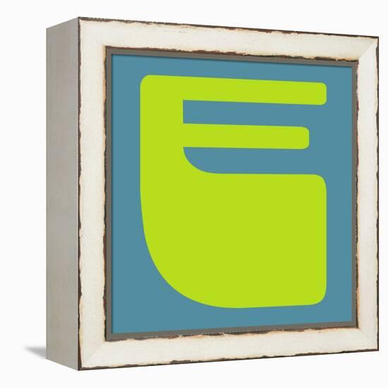 Letter E Yellow-NaxArt-Framed Stretched Canvas