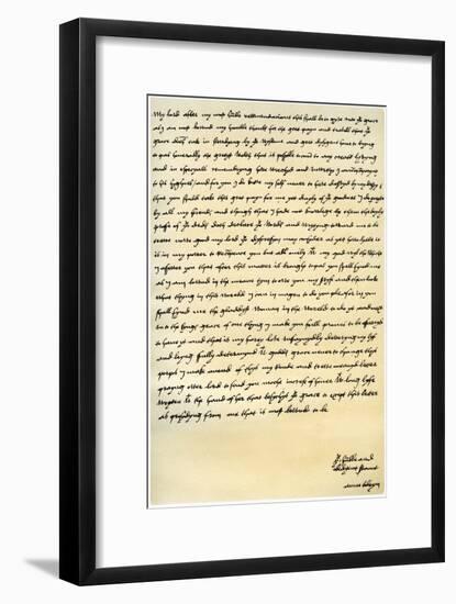 Letter from Anne Boleyn to Cardinal Wolsey, C1528-Anne Boleyn-Framed Giclee Print