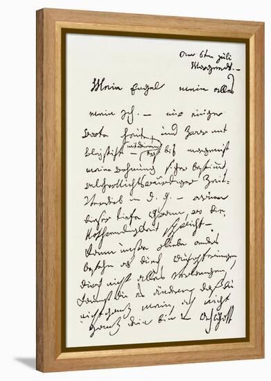 Letter from Beethoven to 'The Immortal Beloved'-Ludwig Van Beethoven-Framed Premier Image Canvas