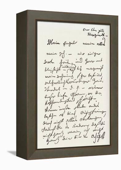 Letter from Beethoven to 'The Immortal Beloved'-Ludwig Van Beethoven-Framed Premier Image Canvas