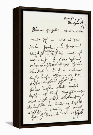 Letter from Beethoven to 'The Immortal Beloved'-Ludwig Van Beethoven-Framed Premier Image Canvas