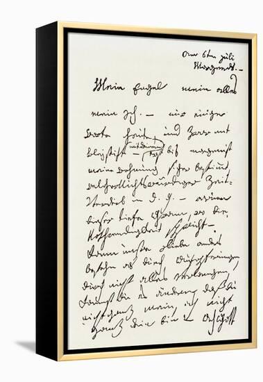 Letter from Beethoven to 'The Immortal Beloved'-Ludwig Van Beethoven-Framed Premier Image Canvas