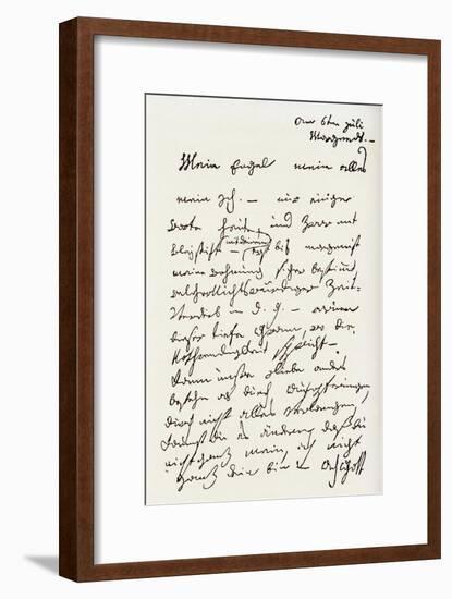 Letter from Beethoven to 'The Immortal Beloved'-Ludwig Van Beethoven-Framed Premium Giclee Print