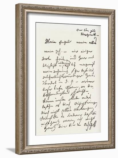 Letter from Beethoven to 'The Immortal Beloved'-Ludwig Van Beethoven-Framed Giclee Print