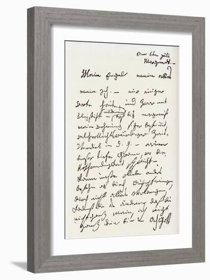 Letter from Beethoven to 'The Immortal Beloved'-Ludwig Van Beethoven-Framed Giclee Print