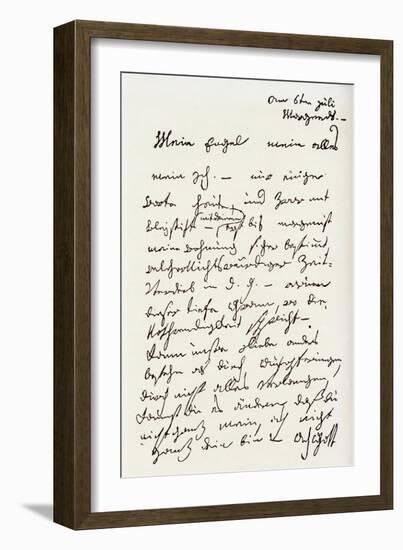 Letter from Beethoven to 'The Immortal Beloved'-Ludwig Van Beethoven-Framed Giclee Print