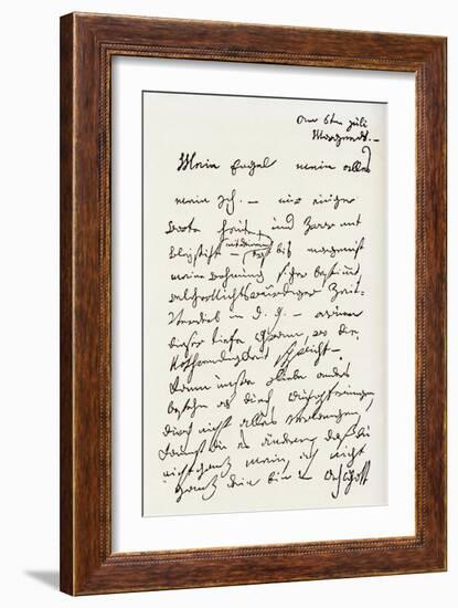 Letter from Beethoven to 'The Immortal Beloved'-Ludwig Van Beethoven-Framed Giclee Print