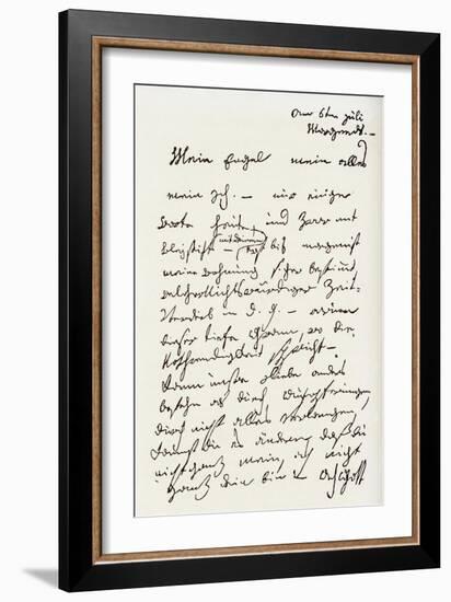 Letter from Beethoven to 'The Immortal Beloved'-Ludwig Van Beethoven-Framed Giclee Print
