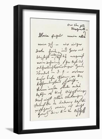 Letter from Beethoven to 'The Immortal Beloved'-Ludwig Van Beethoven-Framed Giclee Print