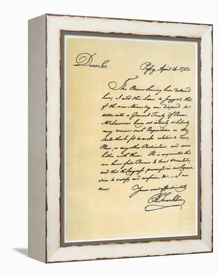 Letter from Benjamin Franklin to David Hartley Mp, 14th April 1782-Benjamin Franklin-Framed Premier Image Canvas