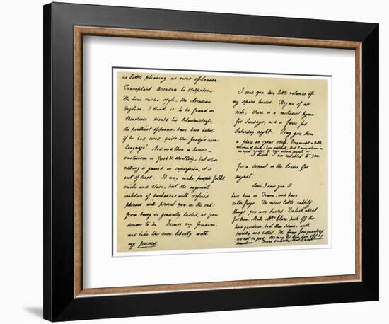 Letter from Charles Lamb to John Clare, 31st August 1822-Charles Lamb-Framed Giclee Print