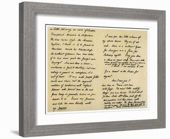 Letter from Charles Lamb to John Clare, 31st August 1822-Charles Lamb-Framed Giclee Print