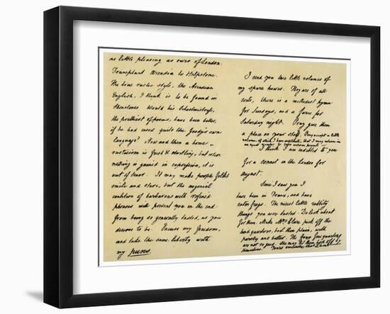 Letter from Charles Lamb to John Clare, 31st August 1822-Charles Lamb-Framed Giclee Print