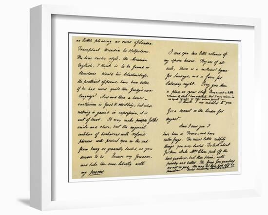 Letter from Charles Lamb to John Clare, 31st August 1822-Charles Lamb-Framed Giclee Print