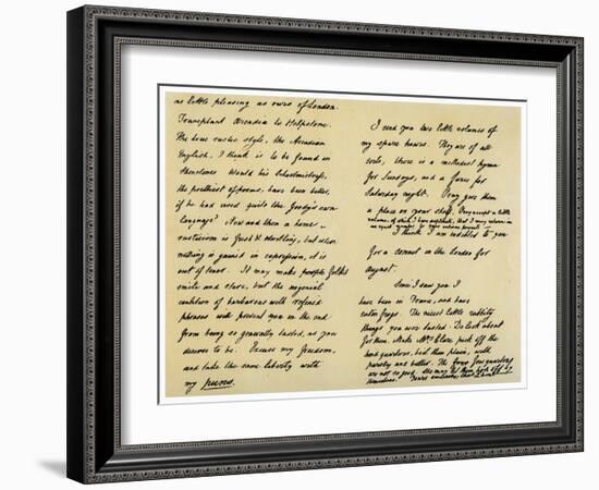 Letter from Charles Lamb to John Clare, 31st August 1822-Charles Lamb-Framed Giclee Print