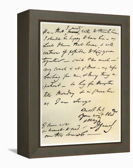 Letter from David Garrick to Edward Gibbon, 8th March 1776-David Garrick-Framed Premier Image Canvas