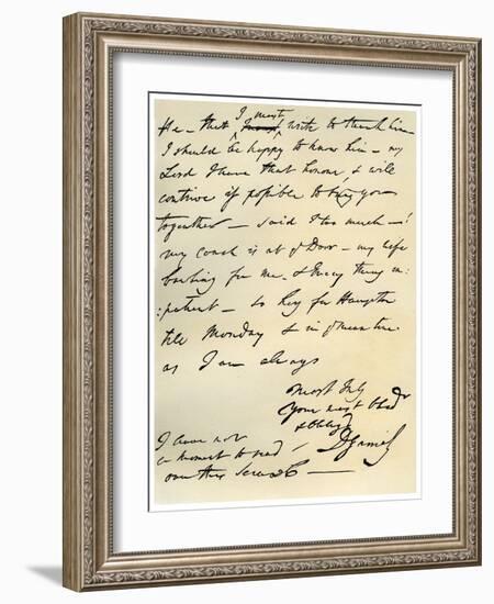 Letter from David Garrick to Edward Gibbon, 8th March 1776-David Garrick-Framed Giclee Print