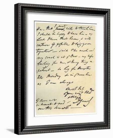 Letter from David Garrick to Edward Gibbon, 8th March 1776-David Garrick-Framed Giclee Print