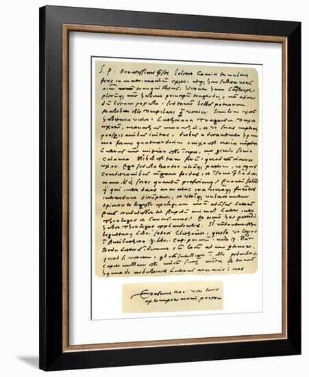 Letter from Desiderius Erasmus to Nicholas Everaerts, 24th December 1525-Desiderius Erasmus-Framed Giclee Print