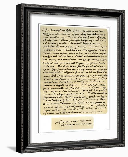 Letter from Desiderius Erasmus to Nicholas Everaerts, 24th December 1525-Desiderius Erasmus-Framed Giclee Print