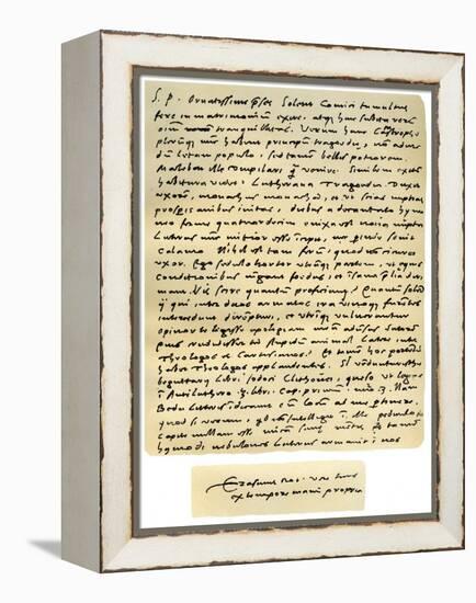 Letter from Desiderius Erasmus to Nicholas Everaerts, 24th December 1525-Desiderius Erasmus-Framed Premier Image Canvas