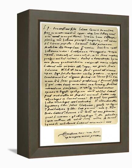 Letter from Desiderius Erasmus to Nicholas Everaerts, 24th December 1525-Desiderius Erasmus-Framed Premier Image Canvas